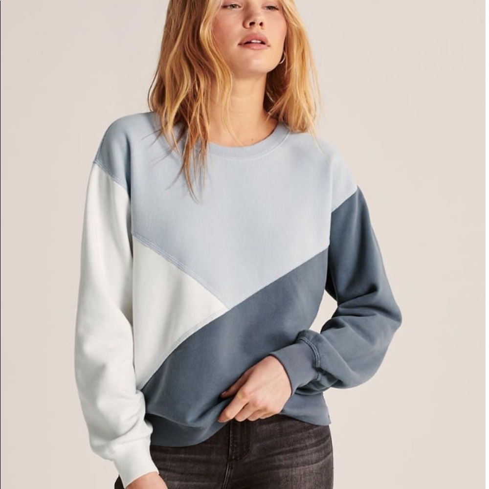 Abercrombie & Fitch Colorblock Crewneck Sweatshirt